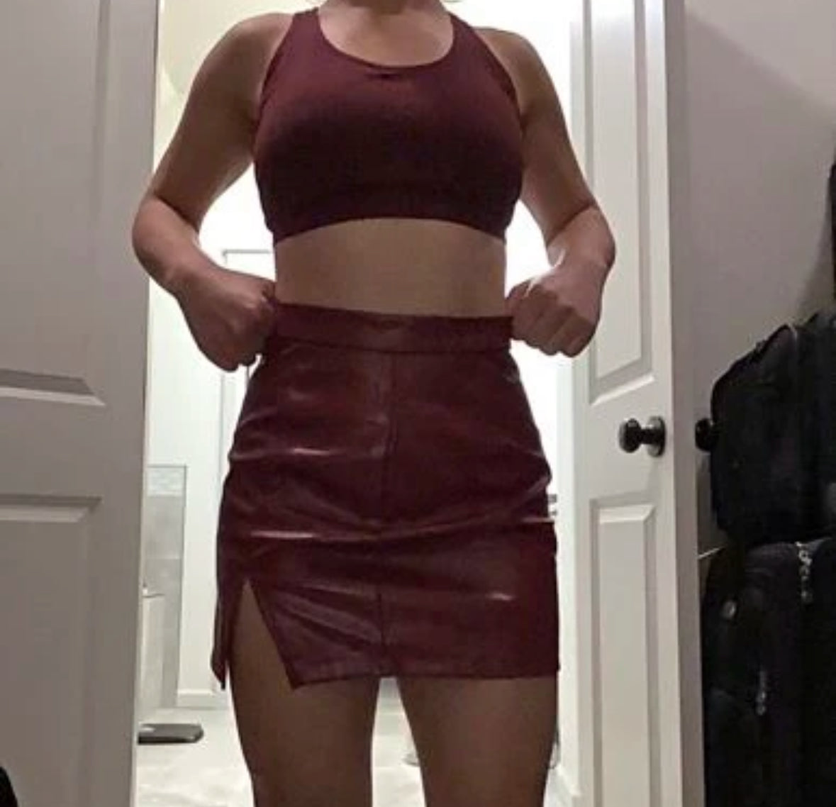 Red sexy work or play skirt