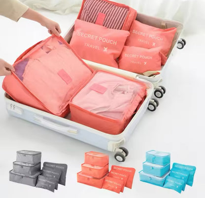 6 piece Set of Travel Pack Organizers